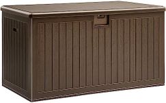 YITAHOME 230 Gallon Double-Wall Deck Box with Divider & Side Handles, Outdoor Large Storage for Patio Furniture Cushions, Garden Pool Accessories, Water Resistant & Lockable