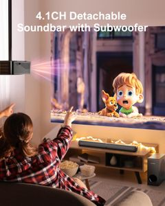ULTIMEA 4.1ch Sound Bar with Subwoofer – 200W Bluetooth, Detachable, Bass Adjustable, ARC/Optical/Aux