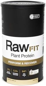 Amazonia RawFIT Plant Protein Perform & Recover Vanilla - Certified Organic, low FODMAP certified, Vegan, Sprouted & Fermented Pea & Brown Rice Protein, HASTA Certified, 35g Protein per Serve, Supports Muscle Growth & Recovery, 500g