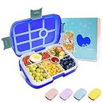 Homtibrm Bento Lunch Box, 920ML Kids Lunch Box with 6 Compartments Snack Salad Box Food Container for Childrens Girls Boys Adults Work School, Microwave Freezer & Dishwasher Safe, Dark Blue