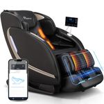 EASPEARL 2024 Massage Chair Full Body with APP, SL Track Zero Gravity Massage Chair Recliner with Electric Extendable Footrest, Heat, Foot Roller, Body Scan, Stretch Shiatsu Massage Chairs(Black)