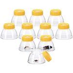 Navaris Bug Jars for Kids & Adults with Magnifier, Pack of 10 - Collector Jar for Bugs with Magnifying Glass View Lid - Humane Insect Catcher & Viewer Kit - Catch and Release Tool