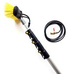 16ft-20ft-24ft Window cleaning pole Hose Fed Water fed Telescopic Extendable Solar Panel Conservatory Brush Equipment Kit.