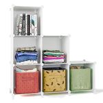 FUNLAX Cube Storage Unit,6 Cube Bookshelf Bookcase Portable Shelf Plastic Cube Storage Shelving for Clothes Books Toys Yarn Shoes