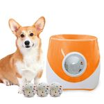 Gziztx Automatic Dog Ball Launcher, Interactive Ball Thrower for Small & Medium Dogs, 3 Adjustable Distance 19-45FT, Dog Toy Ball Throwing Machine with 3 Tennis Balls for Indoor/Outdoor