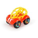 Bright Starts Oball Rattle & Roll Sports Race Car Toy Push and Go Vehicle, Easy Grasp, Ages 3 Months+, Red