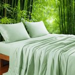 Bamboo Viscose Cooling Comforter for Hot Nights, Silky Breatheable Natural Duvet Insert with Corter Tabs, Skin-friendly Summer Quilt Comforter Blanket (Sage Green, King 106"*90")