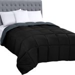 Utopia Bedding All Season 250 GSM Comforter - Soft Down Alternative Comforter - Plush Siliconized Fiberfill Duvet Insert - Box Stitched (Twin/Twin XL, Black/Grey)