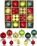 44PCS Christmas Balls 2.36in,Christmas Balls Ornaments,Christmas Tree Decorations Christmas Tree Christmas Wreath Garland Decorations for Christmas Birthday Halloween Holiday Wedding