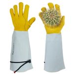GLOSAV Gardening Gloves Thorn Proof for Rose Pruning & Cactus Trimming, Long Leather Garden Gloves for Women & Men (Large)