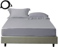 Grounding Sheets, Full Size Grounding Fitted Sheets with 5% Silver Fiber Grounded Products for Improved Sleep & Pain Relief (Full - 54"*75"*14" Gray)