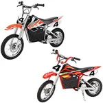 Razor MX650 and MX500 Dirt Rocket Ride On Electric Rechargeable High Torque Motorcross Motorcycle Bike for Teens and Adults, Orange/Red (2 Pack)