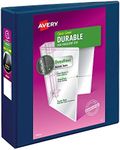 Avery Durable View 3 Ring Binder, 2 Inch Slant Rings, 1 Dark Blue Binder (17034)