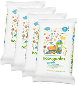 Babyganics Toy Table & Highchair Wipes 25 Count 4 Pack