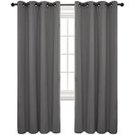 Deconovo Blackout Living Room Curtains 2 Panels, Light Grey Bedroom Window Curtains and Drapes, 52 W x 95 L Inch-Grommet Thermal Sound Proof Curtains Long for Kids Room