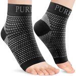 Pure Health Ankle Support for Ligament Damage Sprained Ankle, Achilles Tendonitis Foot & Plantar Fasciitis Support Strap, Heel Pain Relief & Wrap for Compression (Black Pair, L)