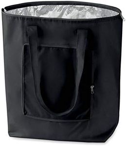 PromotionGift - Reusable Foldable Cooler, Shopping, Beach Bag Light and Durable, with Inner Aluminium Lining for Perfect Cooling Function - 25L (black)