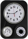 Lily's Home Retro Kitchen Clock with Temperature and Timer (Black)