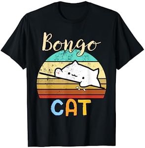 vintage sunset Bongo Cat t-shirt cute Gamer meme gift T-Shirt