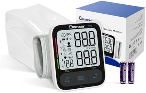 Berrcom Wrist Blood Pressure Monitor for Home Use, Automatic Digital BP Machine with Voice Broadcast, Large LCD Display, 2×120 Memory, Portable Case Included