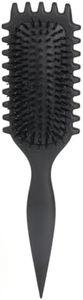 Curl Defining Brush New Curl Brush Premium Boar Bristle Curly Hair Brush for Perfectly Shaped and Defined Curls Detangling and Styling Hairbrush (Black)