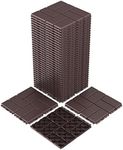 Goovilla Plastic Interlocking Deck Tiles, 36 Pack Outdoor Patio Flooring, 12"x12" Interlocking Decking Tile Outdoor All Weather Use, Waterproof Patio Pavers for Pool Balcony Backyard Porch, Dark Brown