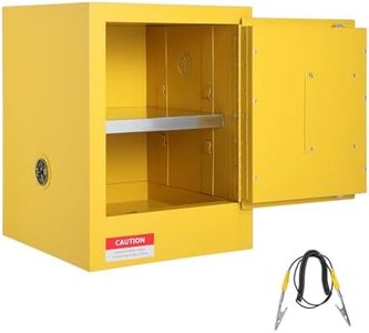 Hazardous Storage Cabinets, Flammable Safety Cabinet Fire Resistant, Cold-Rolled Steel Flammable Liquid Storage w/ Spill Tray, Ventilation, Grounding & Adjustable Shelf, Industrial Workshop Garage