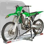 Black Widow Motorcycle Hitch Carrier with Extra-Long 6FT Ramp Lightweight Aluminum 400 lb. Capacity Anti-Rattle Included Fits 2" Receiver