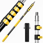 4.8-24ft Professional Extension Pole - 30ft Maximum Reach for Commercial & High Residential Use - Extra-Thick Aluminum with Quick-Release Clasps
