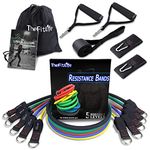 TheFitLife Exercise and Resistance Bands Set - Stackable up to 150 lbs Workout Tubes for Indoor and Outdoor Sports, Fitness, Suspension, Speed Strength, Baseball Softball Training, Home Gym, Yoga