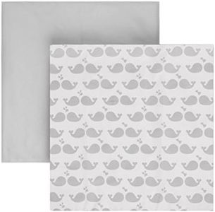 Tadpoles 2-Piece Whales Crib Sheets | Collection of 2 Fitted Crib Sheets | Made of 100% Brushed Microfiber Polyester | Soft, Smooth, Breathable & Durable | Ideal for Babies | Grey & White