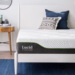 LUCID 10 Inch Queen Latex Hybrid Mattress - Cooling Gel Memory Foam - Responsive Latex Layer - Adaptable - Premium Support - Durable Steel Coils (LU10QQ70LH)