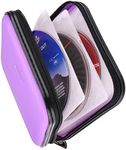 XiongYe CD DVD Wallet, 32 Capacity Heavy Duty, DVD CD Case Holder for Car, Portable DVD/VCD Storage Disk, Hard Shell Sturdy case , Car CD Disk Holder, Booklet, Blu-ray Wallet (32 Capacity,Purple)