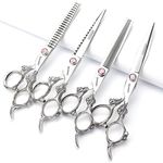 7" 7.5" 8"9" Professional Hairdressing Scissors Barber Salon Hair Cutting Dragon Shears (Large). (7 inch 4pc)