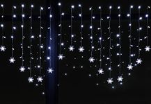 BLOOMWIN Christmas Window Lights 2m x 1m 104 LEDs Snowflakes Curtain Fairy Light Xmas Decoration for Indoor Party Bedroom