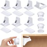 Magnetic Child Safety Cupboard Locks for Children 6 Pack+2 Keys, AOSITE Baby Safety Lock for Cupboards and Drawers with Adhesive No Drilling or Screws Fixed, 1 Child Safety Cupboard Locks for Knobs