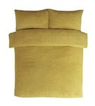 Sleepdown Teddy Ochre Fleece King Duvet Cover Set