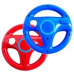 DOYO Wii Steering Wheel Mario Kart Racing Wheel Game Wii Controller Remote for Nintendo ​- Red and Blue（2 Pack）