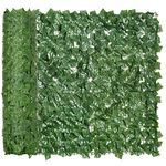 Outsunny 1-Piece Artificial Leaf Hedge Screen Privacy Fence Panel for Garden Outdoor Indoor Decor, Dark Green, 3M x 1M