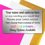 260 Silver Personalised Address Labels Stickers, 4 Sheets 65 Labels Per Sheet, 38.1mm x 21.2mm Small Printed Sticky Name Address Labels for Envelopes, Return Address, Parcels, Greetings Cards Gifts