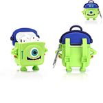 Derhom Cute Funny Silicone Airpods Cover Compatible with Apple Airpods 1 and 2 [Bag Series] (Mike)