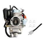 PD24J Carburetor, Compatible with 4-Stroke Engines GY6 125cc 150cc 152QMJ 157QMI ATV Quad Bike 4 Wheeler Dune Buggy Go Kart Moped Scooter Manifold Intake 24mm Carb