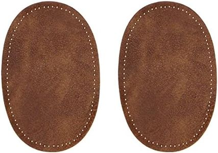 ZUPAYIPA 2Pcs Sew-On Fabric Oval Elbow Knee Patches Sweater Trousers Repair Patches Craft Supply Sewing Appliques (Pu Leather，Coffee)
