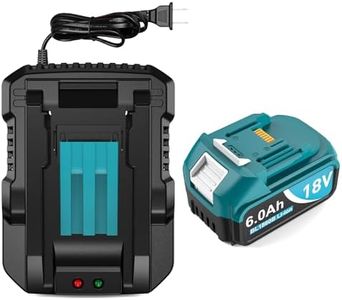 6000mAh 18V Battery Replacement for Makita 18V Battery and Charger DC18RC, Compatible with Makita LXT 18 Volt Batteries Lithium Ion BL1850 BL1840 BL1830 BL1820 BL1815 Cordless Power Tools (Blue)