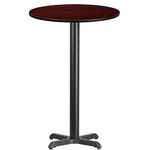 Flash Furniture 24'' Round Mahogany Laminate Table Top with 22'' x 22'' Bar Height Table Base