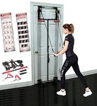 Home Gym Complete Door Gym Full Body Workout | Multi Gym Doorway Fitness Exercise Gym Strength Training, Includes Heavy Resistance Bands, Squat Bar, 2X Padded Handles, 2X Ankles Straps, DVD