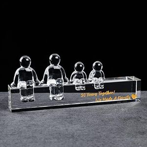 Movdyka 50th Wedding Anniversary Golden Gifts for Parents, Crystal 50 Years Together We Made A Family Ornament Keepsake Anniversary Presents for Husband (2 Children)