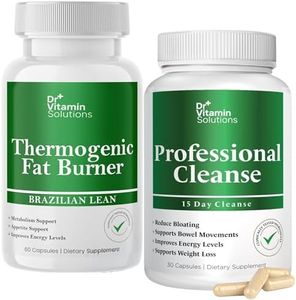 DR VITAMIN SOLUTIONS Thermogenic Fat Burner and Detox Cleanse Bundle - 15 Day Cleanse for Weight Management, Gut Health, and Bloating Relief - 90 Capsules