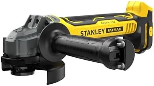 Stanley FATMAX Meuleuse Sans Fil 18V 125 mm Lithium-Ion Moteur Brushless Vitesse 8500 trs/mn 1 Poignée Latérale 1 Clé de Maintenance Sans Batterie ni Chargeur Gamme FATMAX V20 SFMCG700M2K-QW