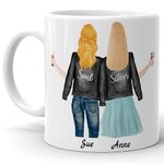 4GIFTSAKE Personalised Best Friend Mug White - Soul Sisters Coffee Tea Cup Customised with Name - Best Gift for Friend Mom Aunt Birthday Christmas Any Occasions